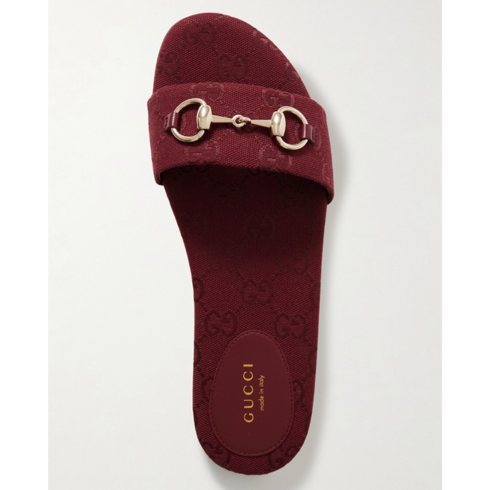 GUCCI Siaga horsebit GG logo slides sandals - Picture 5 of 5